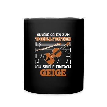 Others go to the therapist I play violin - Full Colour Mug - black - Front