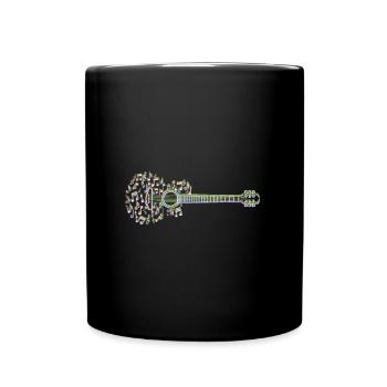 Musiker Noten Musiklehrer ich spiele Gitarre - Tasse einfarbig - Schwarz - Vorne