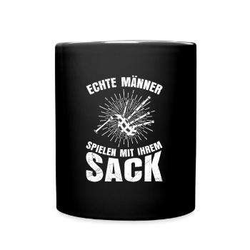 Echte Männer spielen mit ihrem Dudelsack - Tasse einfarbig - Schwarz - Vorne