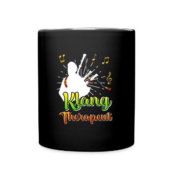 I am a sound therapist I play bagpipes - Full Colour Mug - black - Front