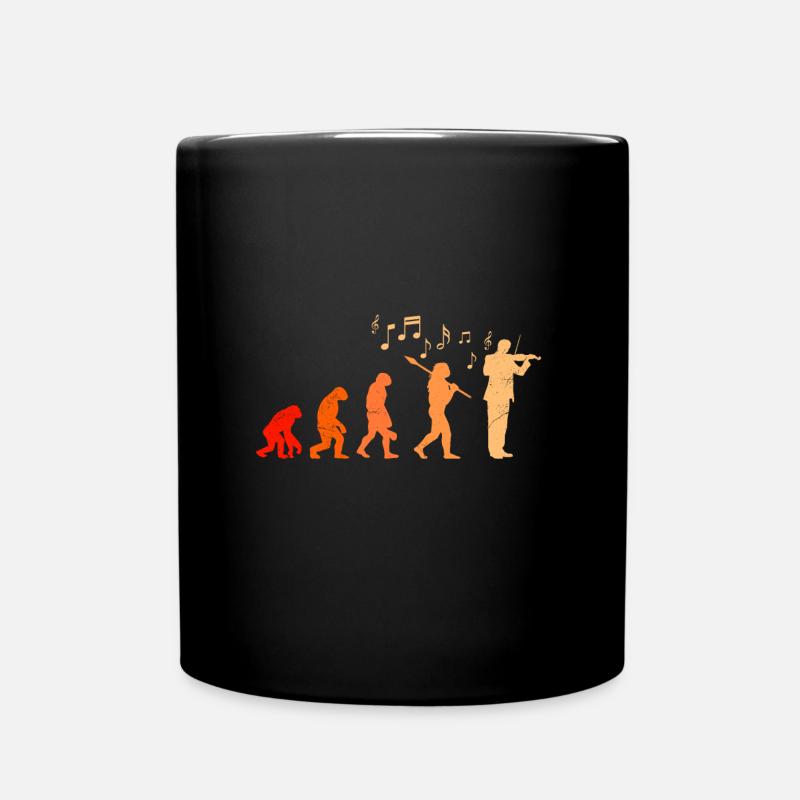 Evolution musiciens le chemin vers le violon - Mug uni - noir