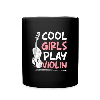 Musician Cool girls play violin - Full Colour Mug - black - Front