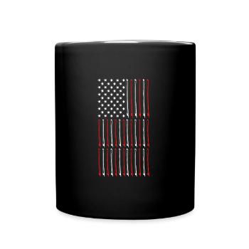 USA flag of bow and violin - Full Colour Mug - black - Front