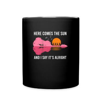 La guitare acoustique Here comes the sun - Mug uni - noir - Devant