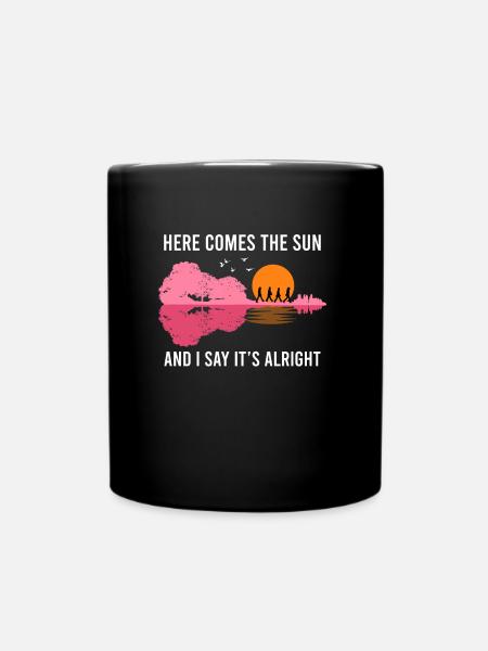 La guitare acoustique Here comes the sun - Mug uni - noir