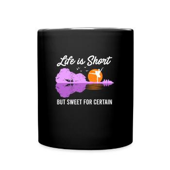 La vie est courte mais douce pour certaines guitares - Mug uni - noir - Devant