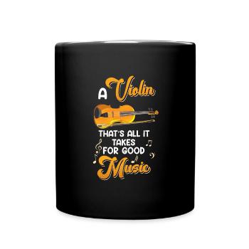 C’est tout ce dont vous avez besoin pour une bonne musique que le violon - Mug uni - noir - Devant