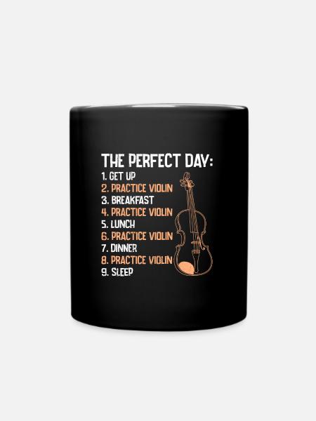 Musiker der perfekte Tag Ich übe Geige - Tasse einfarbig - Schwarz