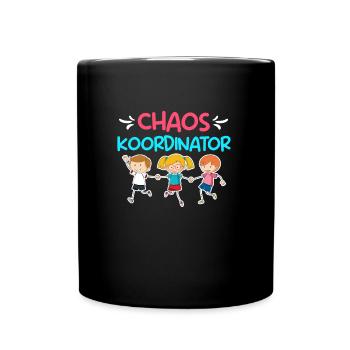 Kinder Chaos Koordinator im Kindergarten - Tasse einfarbig - Schwarz - Vorne