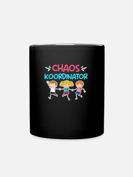 Kinder Chaos Koordinator im Kindergarten - Tasse einfarbig - Schwarz