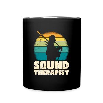 I am a sound therapist I play bagpipes - Full Colour Mug - black - Front