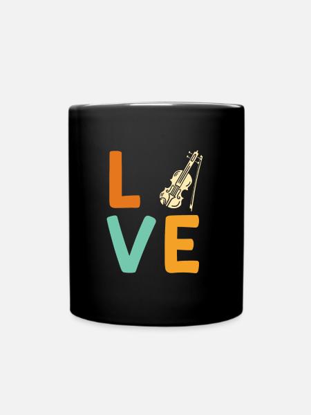 Musiker Musikerin Ich liebe meine Geige - Tasse einfarbig - Schwarz