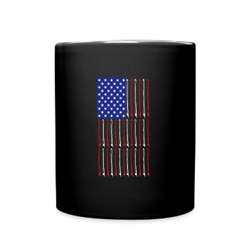 USA flag of bow and violin - Full Colour Mug - black - Front