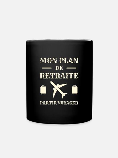 plan retraite voyage homme humour voyageur drole - Mug uni - noir