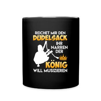 Le roi veut faire de la musique me tend la cornemuse - Mug uni - noir - Devant