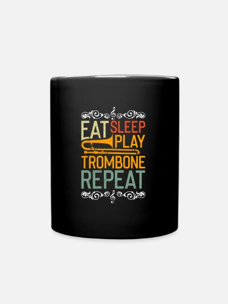 Alimentation Sommeil Jouer Trombone Répéter Trombone - Mug uni - noir