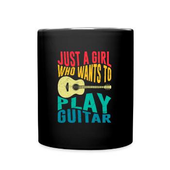 Musicien Seulement une fille qui aime jouer de la guitare - Mug uni - noir - Devant