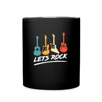 Musiker Let s rock ich spiele Gitarre - Tasse einfarbig - Schwarz - Vorne