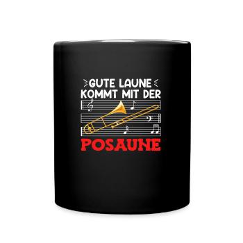 L’humeur du musicien vient avec le trombone - Mug uni - noir - Devant