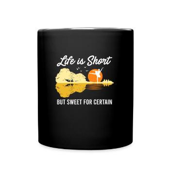 La vie est courte mais douce pour certaines guitares - Mug uni - noir - Devant