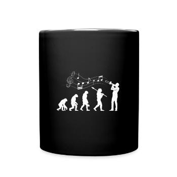 Evolution Posaune ich spiele Posaune - Tasse einfarbig - Schwarz - Vorne