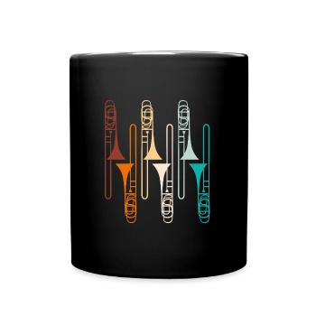 Musicien tromboniste Professeur de musique Je joue du trombone - Mug uni - noir - Devant