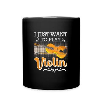 Musicien Je suis assez Je joue du violon maintenant - Mug uni - noir - Devant