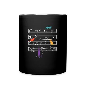 Katzenjammer Katzen Fan Music Notes - Full Colour Mug - black - Front