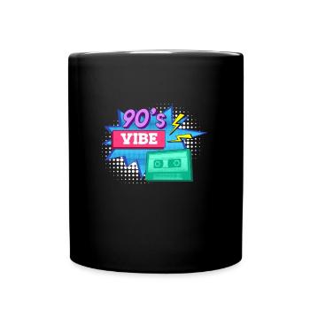 Musik ich habe den Vibe 90er - Tasse einfarbig - Schwarz - Vorne
