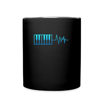 Musik mein Herz Beats for piano - Full Colour Mug - black - Front