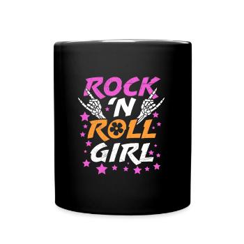 I'm a rock girl rock n roll - Full Colour Mug - black - Front