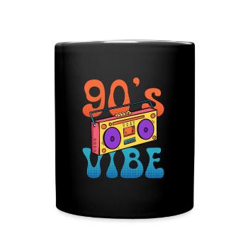 Musik ich habe den Vibe 90er - Tasse einfarbig - Schwarz - Vorne