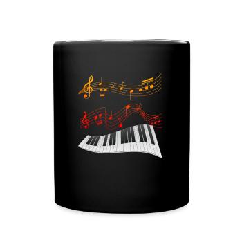 Musik Klavier spielen Pianist ich liebe Noten - Tasse einfarbig - Schwarz - Vorne