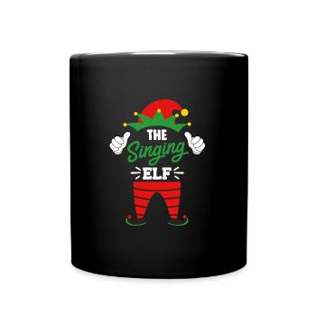 Christmas I am the singing elf sing - Full Colour Mug - black - Front