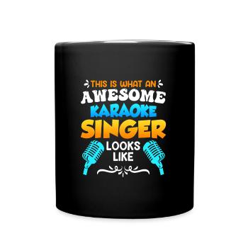 Voici à quoi ressemble un chanteur de karaoké qui chante depuis un karaoké - Mug uni - noir - Devant