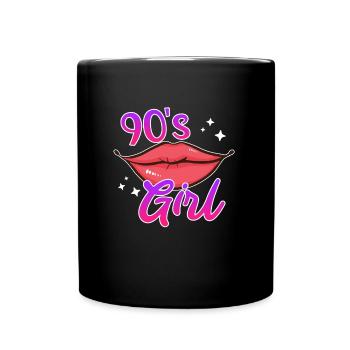 Musik Ich bin ein Mädchen der 90er - Tasse einfarbig - Schwarz - Vorne