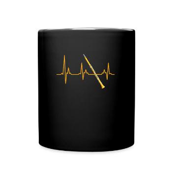 Brass band jazz, my heart beats for the clarinet - Full Colour Mug - black - Front
