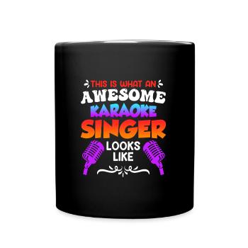 Voici à quoi ressemble un chanteur de karaoké qui chante depuis un karaoké - Mug uni - noir - Devant