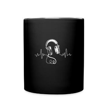 Kopfhörer Beats Mein Herz schlägt für DJ Festival - Tasse einfarbig - Schwarz - Vorne