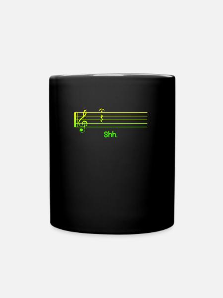 Sei leise ich brauche eine Pause Noten - Tasse einfarbig - Schwarz