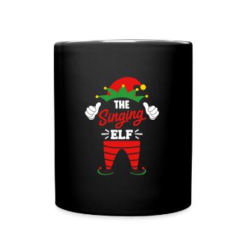 Christmas I am the singing elf sing - Full Colour Mug - black - Front