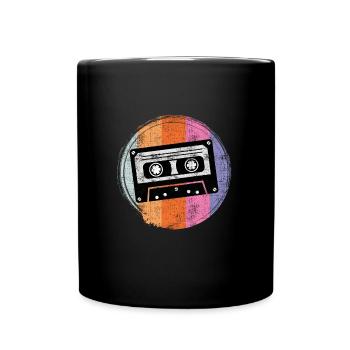 Radio Kinder aus den 90er Walkman Kassetten - Tasse einfarbig - Schwarz - Vorne