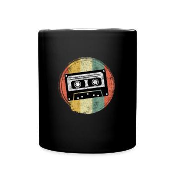 Radio Kinder aus den 90er Walkman Kassetten - Tasse einfarbig - Schwarz - Vorne