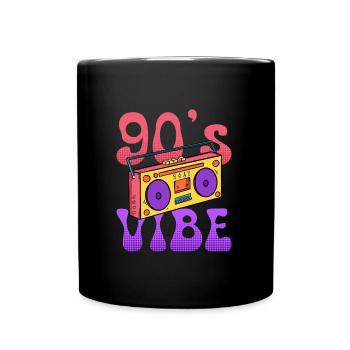 Musik ich habe den Vibe 90er - Tasse einfarbig - Schwarz - Vorne