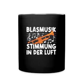 Stimmung in der Luft Blasmusik Orchester Trompete - Tasse einfarbig - Schwarz - Vorne
