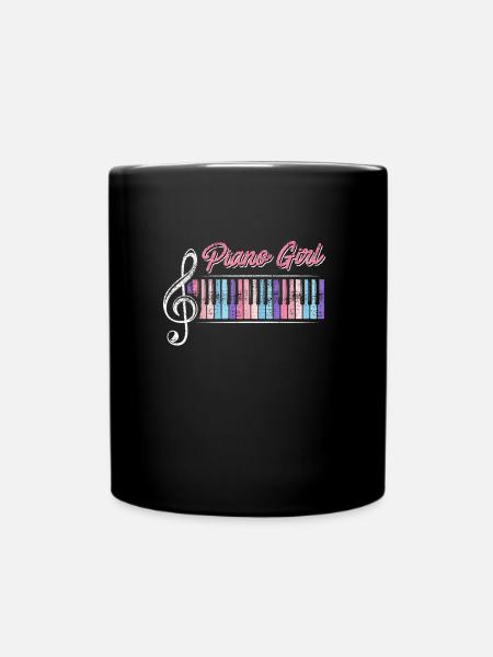 Musik Ich bin ein Piano Mädchen Klavier - Tasse einfarbig - Schwarz