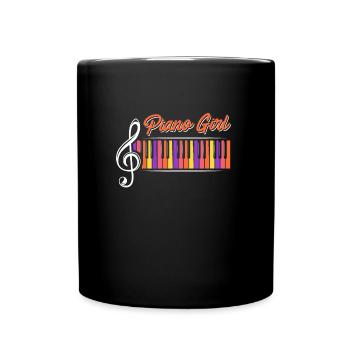 Music I am a piano girl piano - Full Colour Mug - black - Front