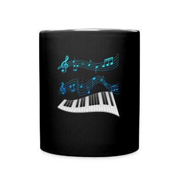 Musik Klavier spielen Pianist ich liebe Noten - Tasse einfarbig - Schwarz - Vorne