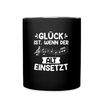 Musiker Glück ist wenn der Alt einsetzt Noten - Tasse einfarbig - Schwarz - Vorne
