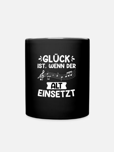 Musiker Glück ist wenn der Alt einsetzt Noten - Tasse einfarbig - Schwarz